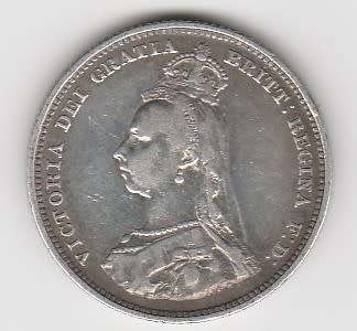 1889 Victoria United Kingdom 1 Silver shilling,