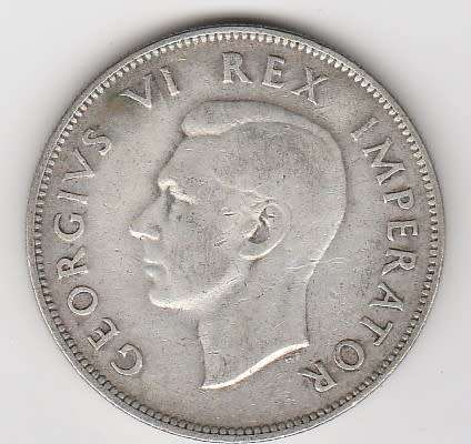 1943 South Africa Union Silver Two and a Half Shilling.