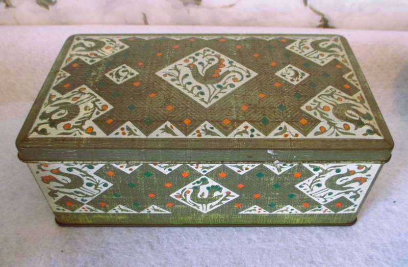 Beautiful Decorated Tin with various miscellanious items. As per photo.