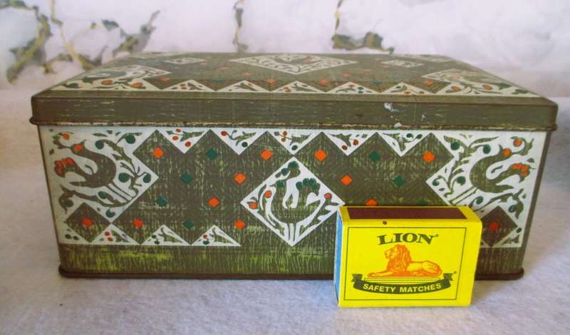 Beautiful Decorated Tin with various miscellanious items. As per photo.