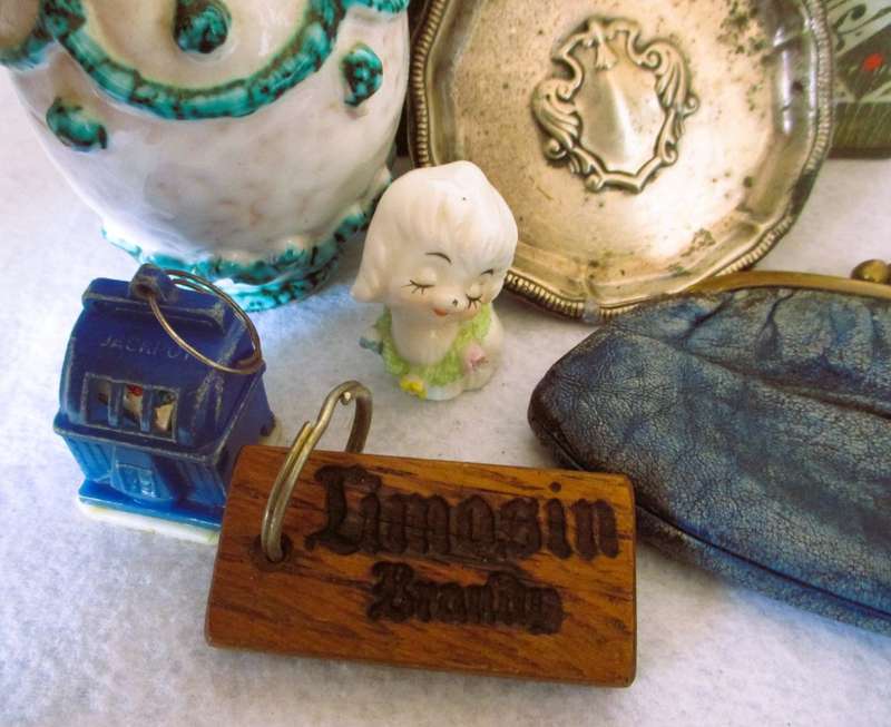 Beautiful Decorated Tin with various miscellanious items. As per photo.