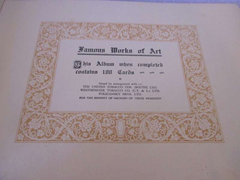FAMOUS WORKS OF ART, COMPLETE ALBUM OF 115 CIGARETTE CARDS