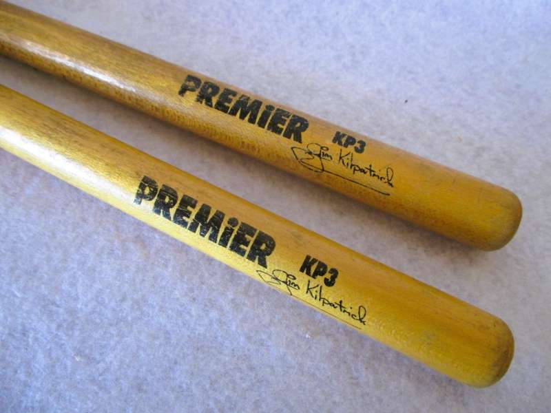 Premier Jim Kilpatrick KP3 pipe band snare drum wooden sticks