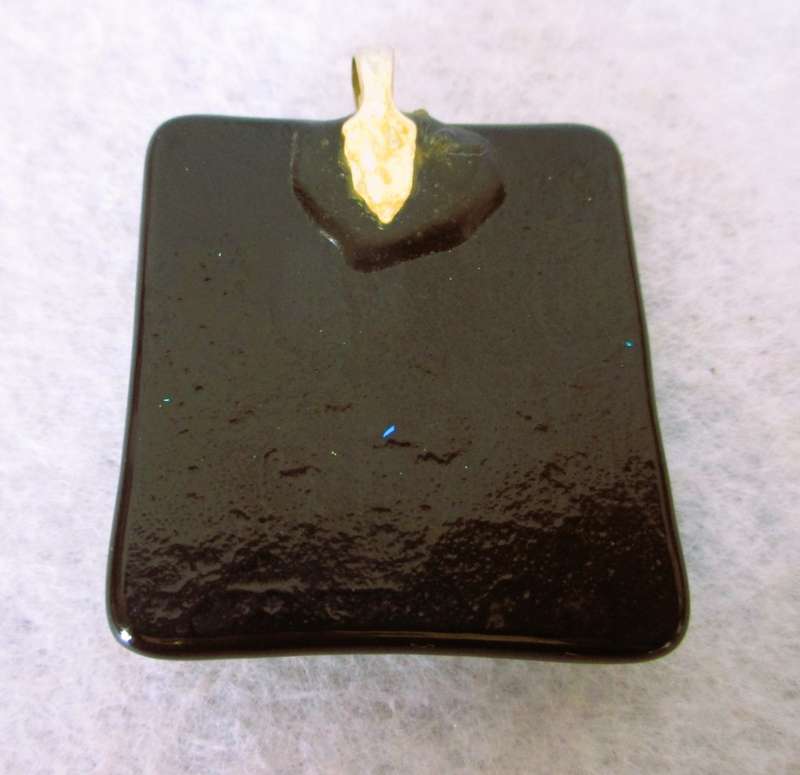 SALE R25 -Fused Dichroic Glass Pendant. 40x35mm. Lovely item.