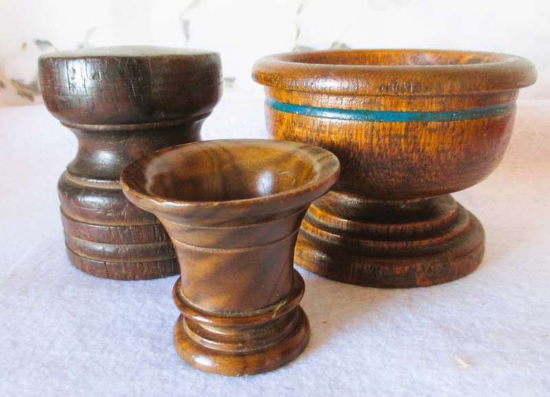 Lot of three Vintage Wooden Tobacco stand items. As per photo.