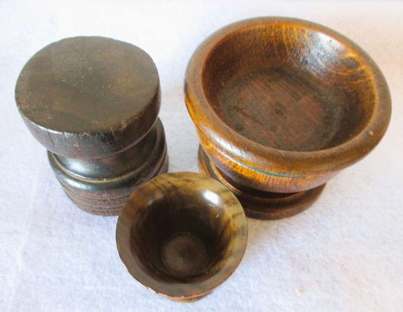 Lot of three Vintage Wooden Tobacco stand items. As per photo.