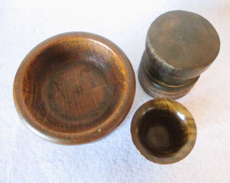 Lot of three Vintage Wooden Tobacco stand items. As per photo.