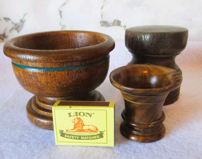 Lot of three Vintage Wooden Tobacco stand items. As per photo.