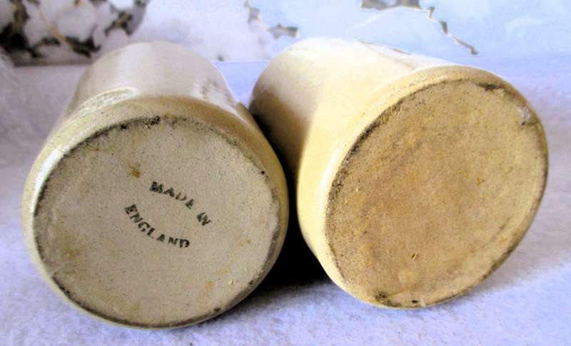 Vintage Pearsons of Chesterfield Stoneware Wine and Vinegar Cruet Set. 150mm high
