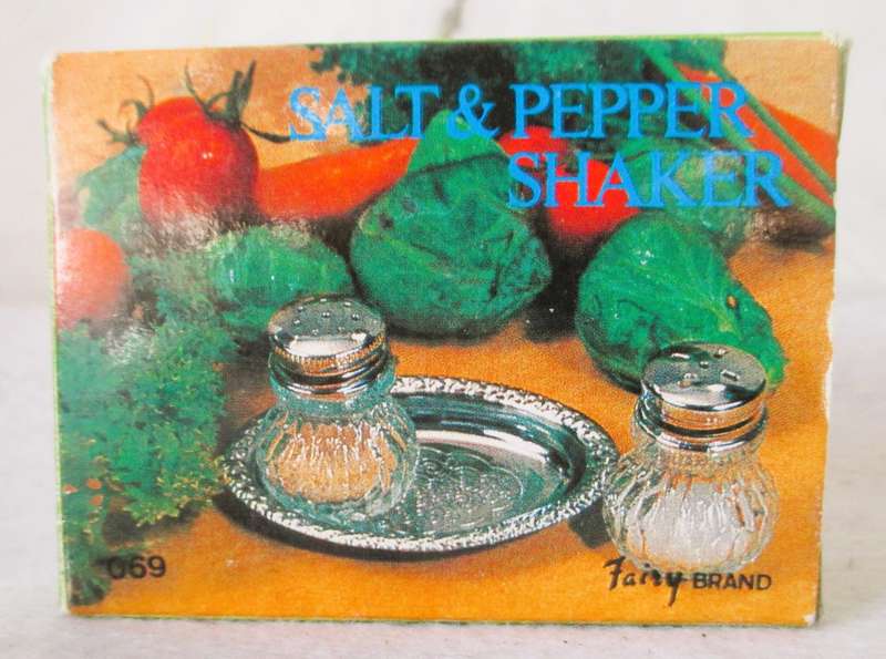Vintage Fairy Brand ELWECO Silver Plated Salt & Pepper Shakers with Tray in original packaging.