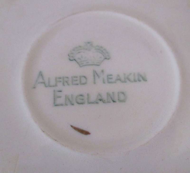 SALE R25 -Lot of 3 Vintage ALFRED MEAKIN `Down by The Seine` glow white Cafe Scene Saucers.