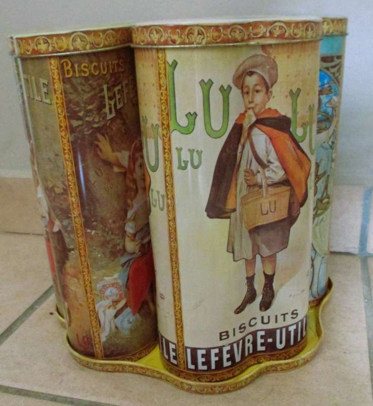 RARE Cookie tins by LU, Lefèvre-Utile. Vintage French biscuits container-tin, Kitchen Retro Vintage.