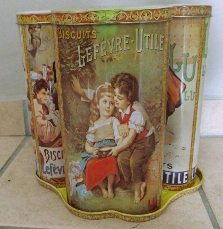 RARE Cookie tins by LU, Lefèvre-Utile. Vintage French biscuits container-tin, Kitchen Retro Vintage.