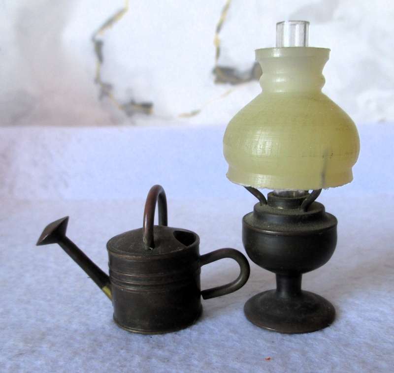 Lot of two Brass Temptation miniatures for Printers Tray