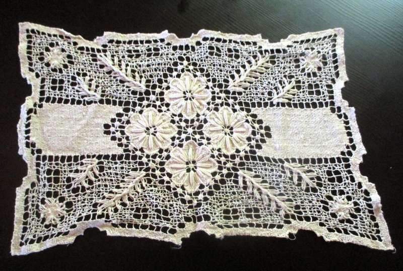 Antique Beige Handmade Tea Tray Placemat. 37x27cm. As per photo.