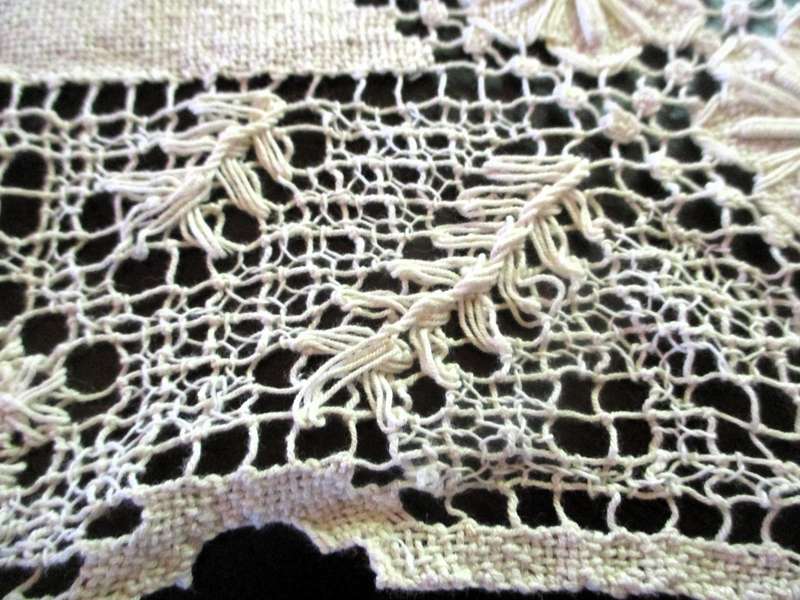 Antique Beige Handmade Tea Tray Placemat. 37x27cm. As per photo.