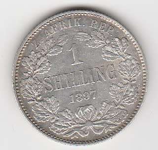 1897 South African Silver `ZAR` Shilling