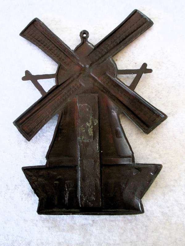 Vintage Copper Dutch Windmill thermometer.  14x10cm