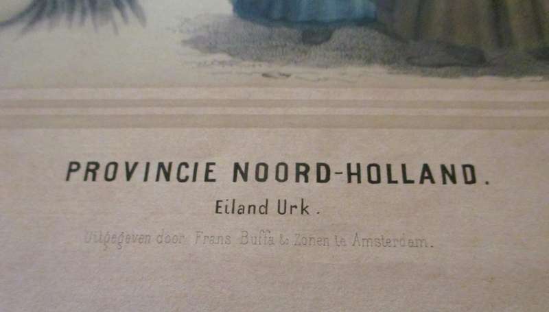 Antique Print Traditional costume of Noord-Brabant, 1857. Eiland Urk. 46x35cm