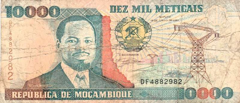 10000 Meticais MOZAMBIQUE 1991 Banknote. As per scan.