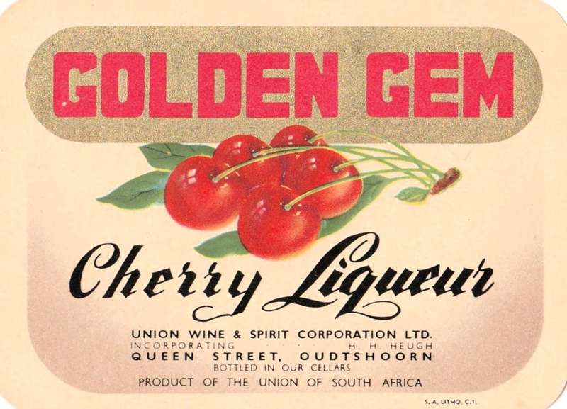 Four Different Vintage Union Wine and Spirit, Liqueur Bottle Lables. Oudtshoorn.