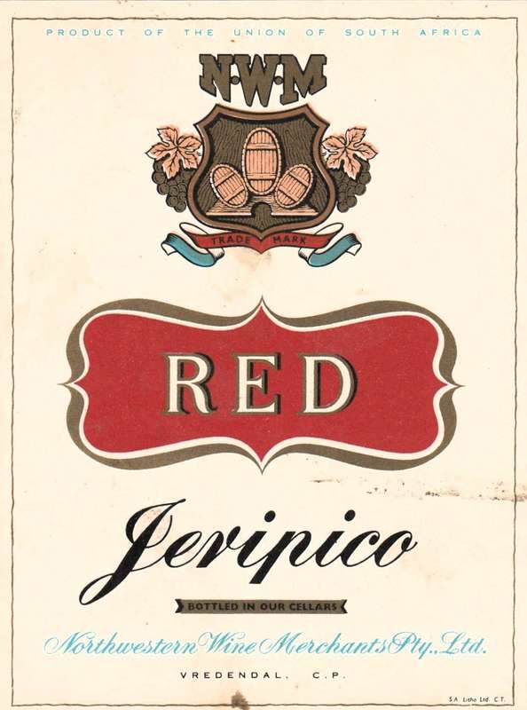 Four Different Vintage Union Wine and Spirit, Jeripico and Muscadel Bottle Lables. Oudtshoorn.