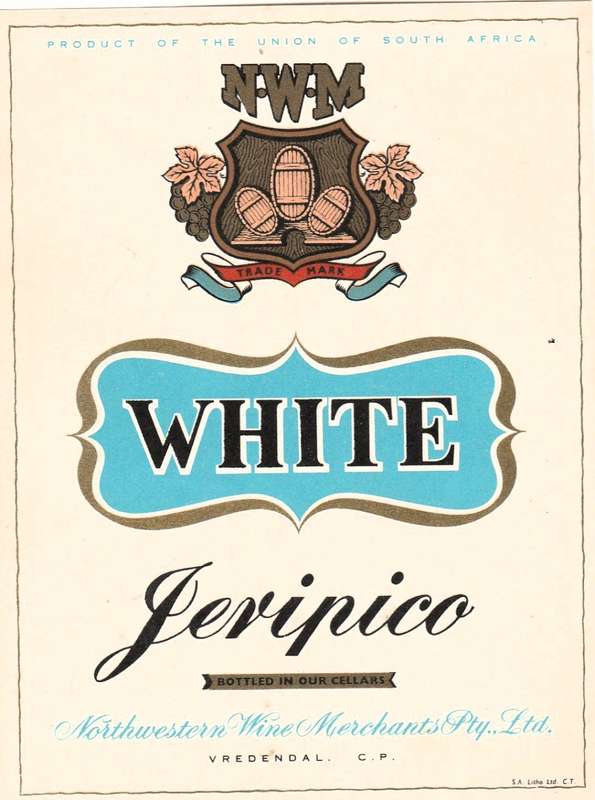 Four Different Vintage Union Wine and Spirit, Jeripico and Muscadel Bottle Lables. Oudtshoorn.