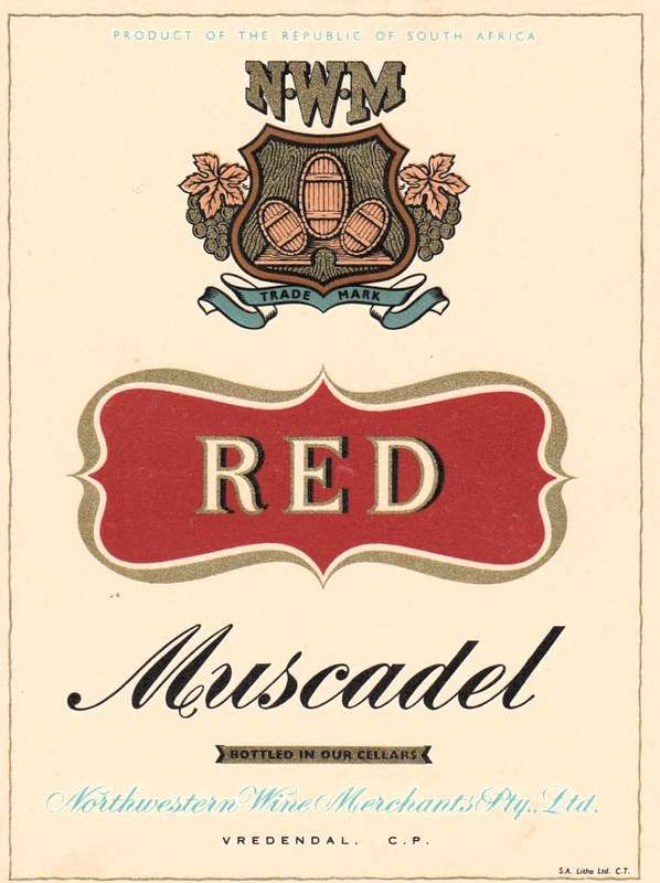 Four Different Vintage Union Wine and Spirit, Jeripico and Muscadel Bottle Lables. Oudtshoorn.