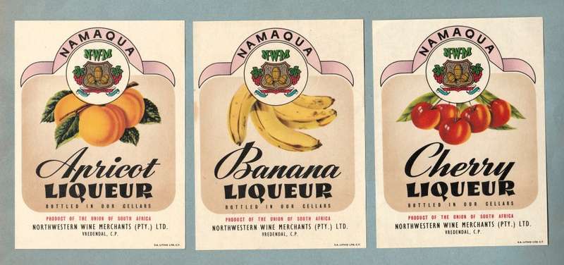 Three Different Vintage Northwestern Wine ,Liqueur Bottle Lables. Vredendal.
