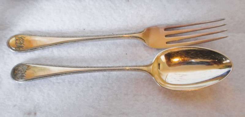 Antique VICTORIAN Silverplate CHRISTENING SET. Hallmarked, in original box.