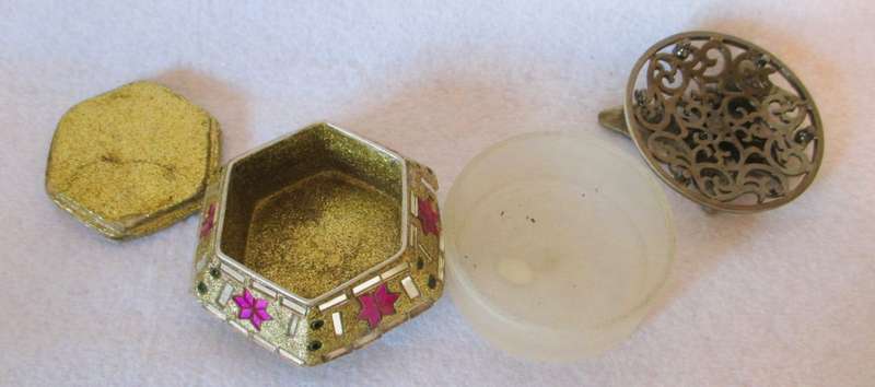 Loy of two decorated  Girly Trinket boxes. As per photo.
