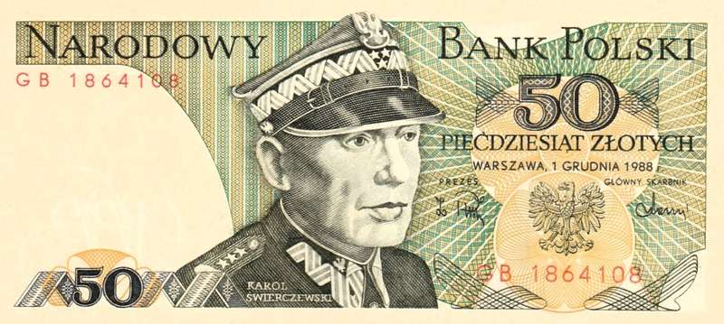 1988 50 Polish Zlotych Banknote. As per scan. UNC
