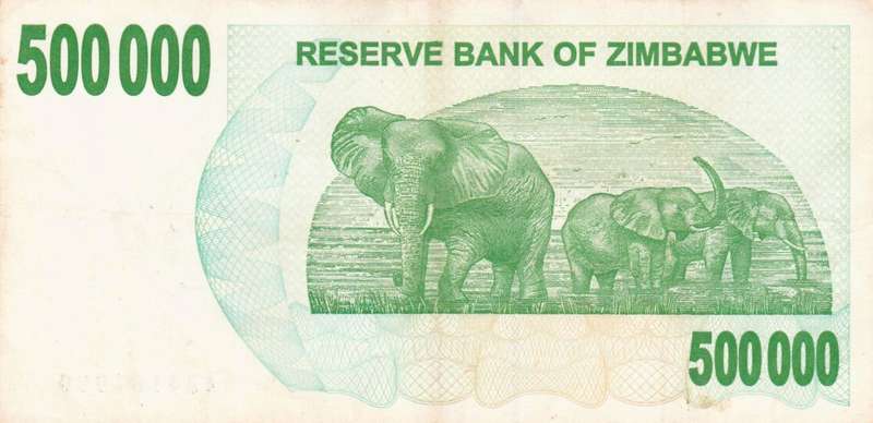 500 000 Dollars ZIMBABWE 2007  Banknote. As per scan.