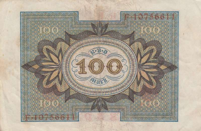 1920 100 marks Germany Banknote. As per scan.