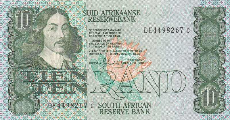 1985 South African Ten Rand UNC Banknote. As per scan.