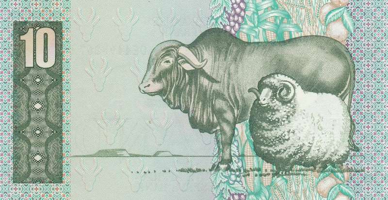 1985 South African Ten Rand UNC Banknote. As per scan.