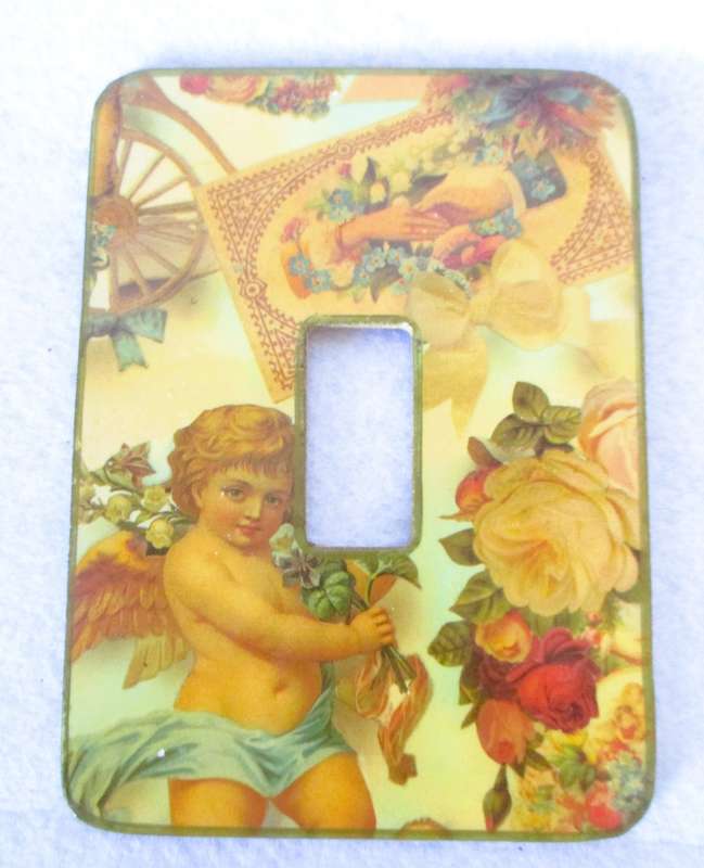 Four vintage themed light switch covers. Docrative.