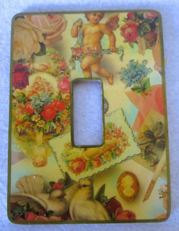 Four vintage themed light switch covers. Docrative.