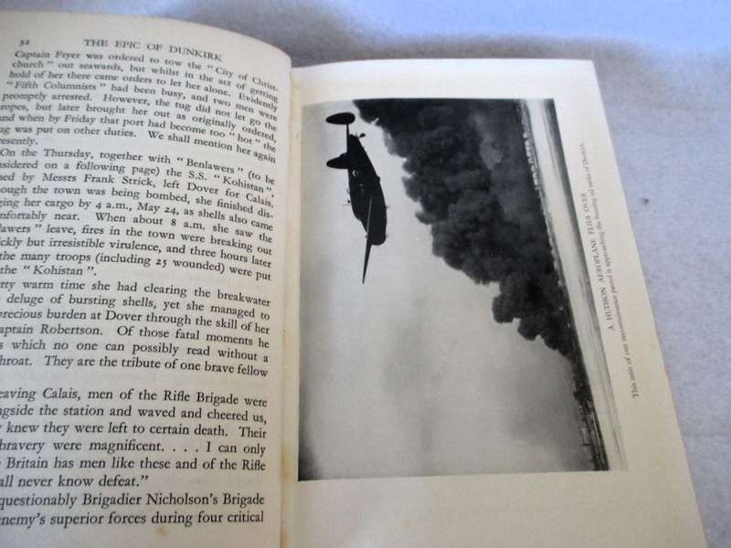 THE EPIC OF DUNKIRK Hard, Dust Cover torn, 1940. by Edward Keble Chatterton. As per photo.