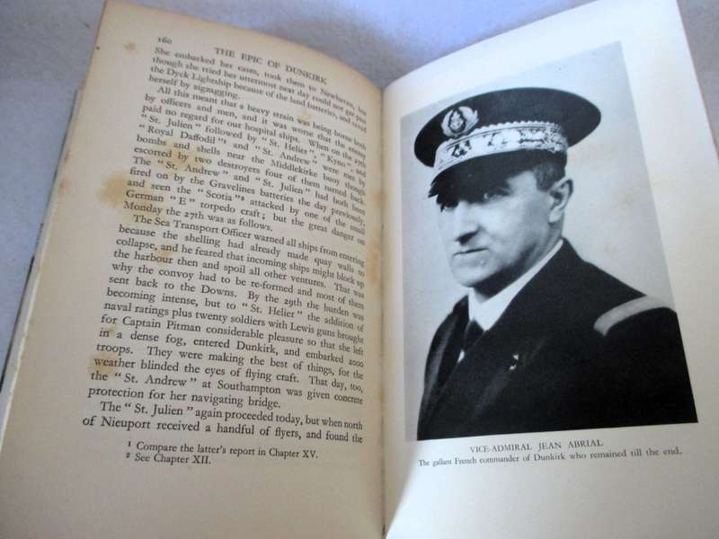 THE EPIC OF DUNKIRK Hard, Dust Cover torn, 1940. by Edward Keble Chatterton. As per photo.