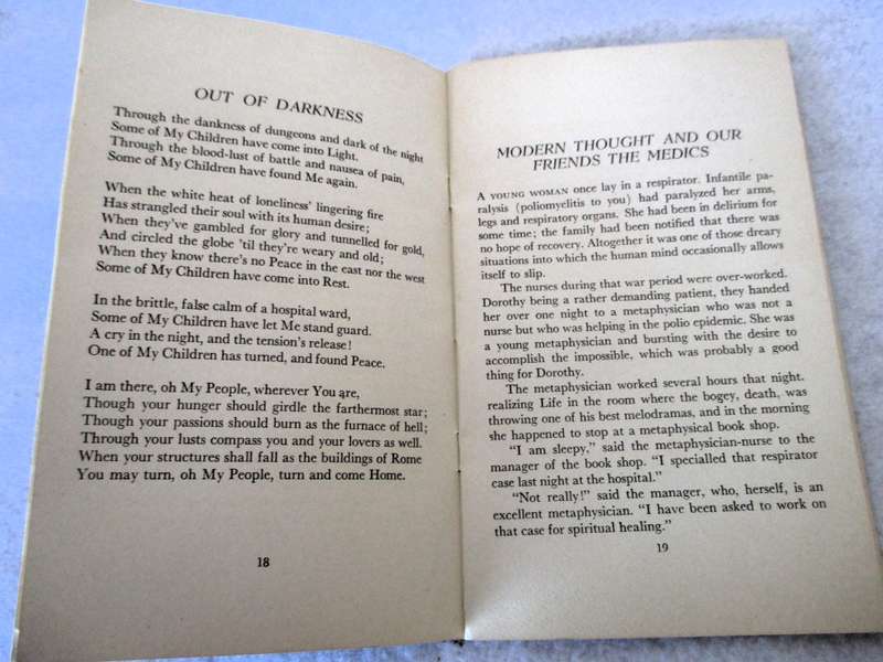 THE FATHER SPEAKS, by Florence de Groat. 1948, First Edition, California. 44pages. As per photo.