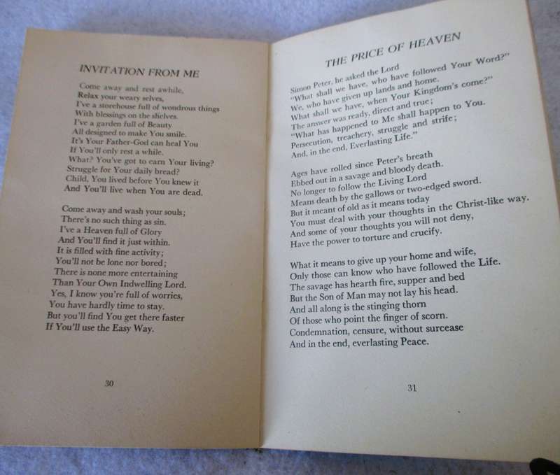 THE FATHER SPEAKS, by Florence de Groat. 1948, First Edition, California. 44pages. As per photo.