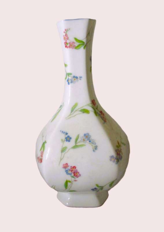 Royal Worcester Forget Me Not Fine Bone China Bud Vase. 120mm high.