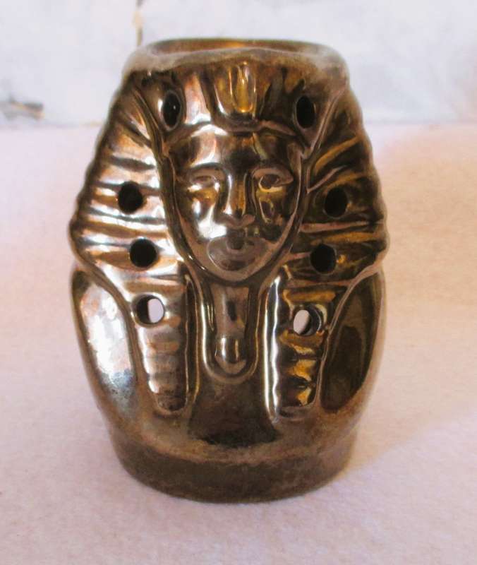 Ceramic King Tut aromatic oil burner. 110mm high. As per photo.