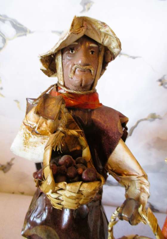 Vintage Mexican Paper Mache Folk Art Man Woman Peasant Sculpture. 280mm high.