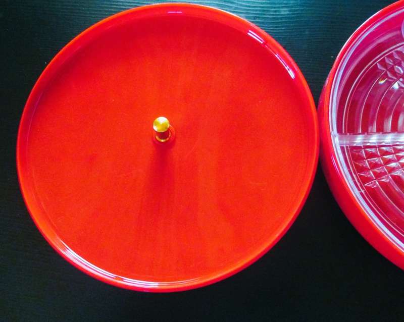 Chinese New Year Dragon Carve Snack Box. Hard plastic.  240mm diameter.