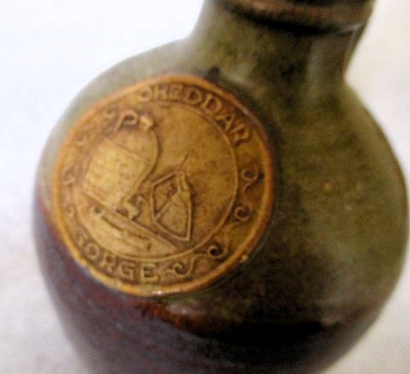 Vintage Stoneware Cheddar Gorge Jug with cork. 150mm high.