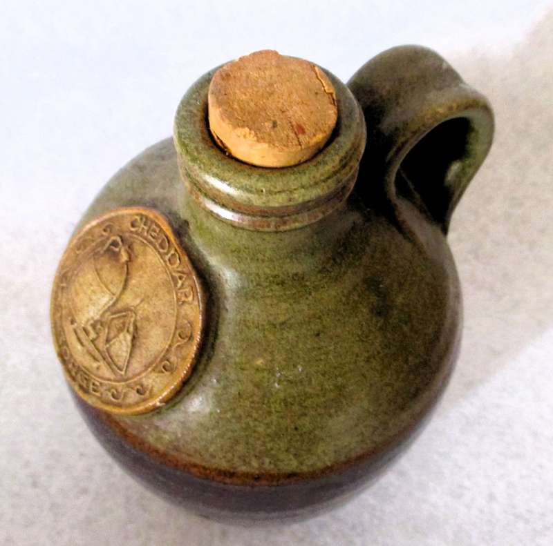 Vintage Stoneware Cheddar Gorge Jug with cork. 150mm high.