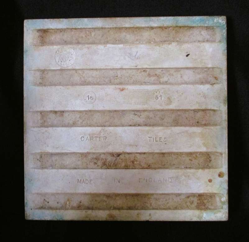 Vintage Blandford Forum Market Square Dorset handpainted ceramic tile. 155mmx155mm.