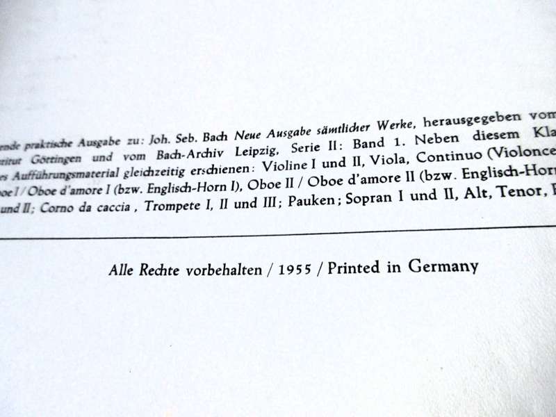 Messe in h-moll, BWV 248, Klavierauszug BACH, Johann Sebastian Published 1955.p240